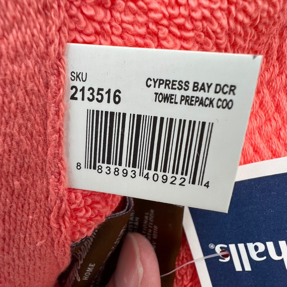 Tommy Bahama Towel Set Women OS Coral Brand New Cypress Bay Cotton 3pc - Picture 5 of 8